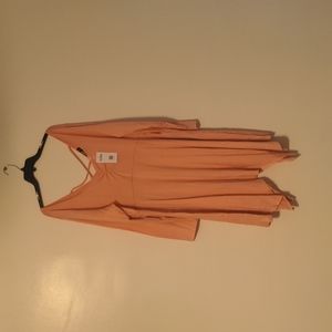 Yoins long sleeve v neck pink 4Xl dress